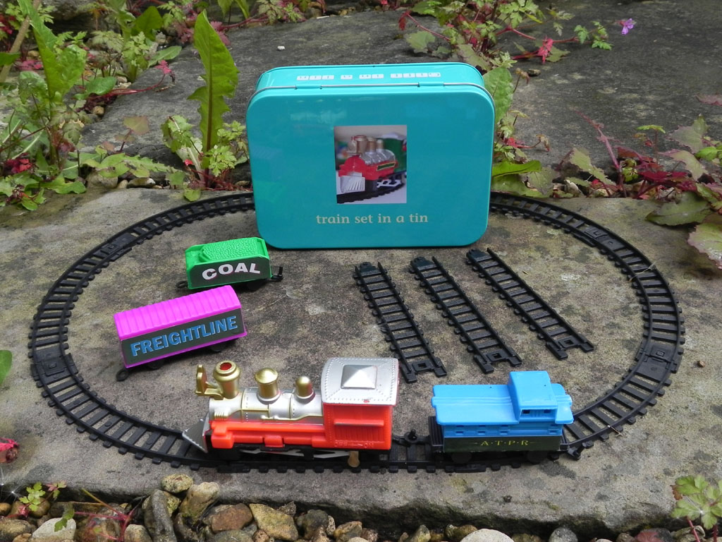 train set in a tin