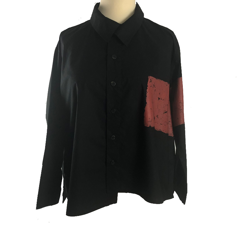 Moyuru Cotton Shirt 203603 Black + Red Combination