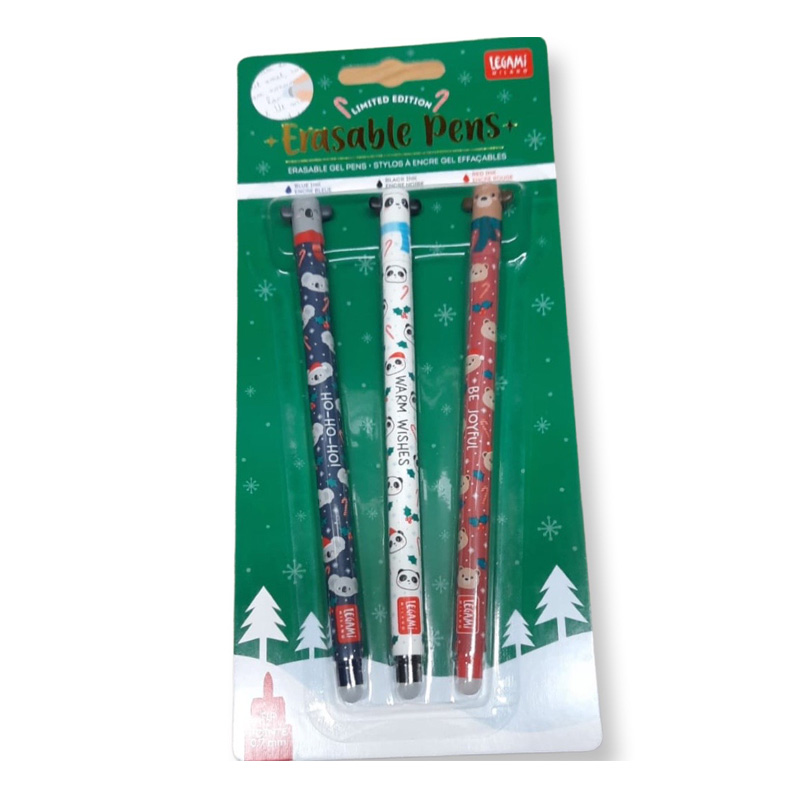 Legami Erasable Gel Pen Christmas Edition Set of 3