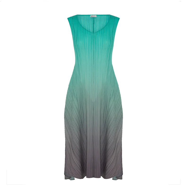 Alquema Long Estrella Dress AD1072L Vivid Green to Shadow