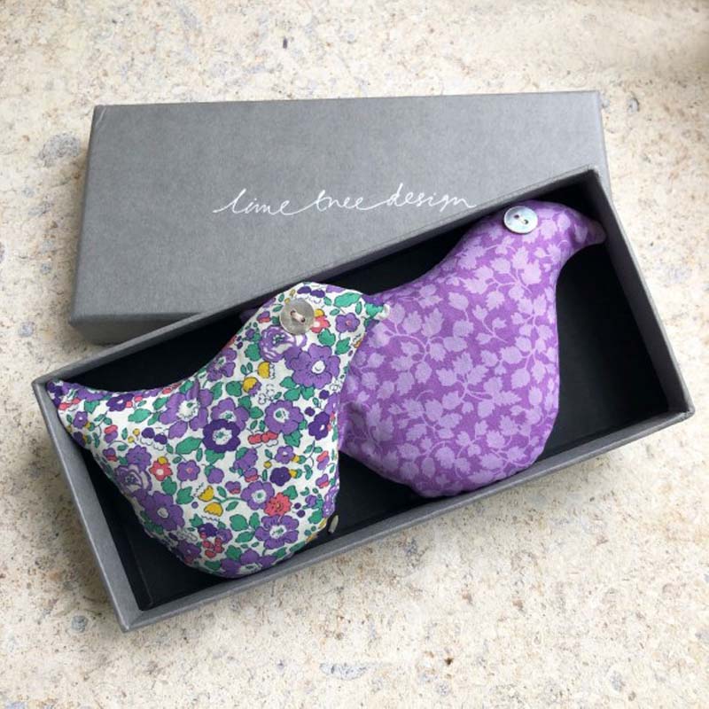 Lavender Birds Box Of 2 A Little Bird Told Me