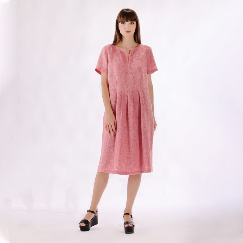 GR Nature Polanda Linen Dress Red
