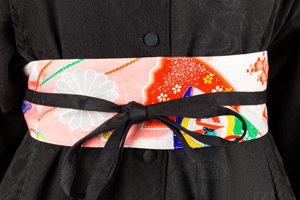 black silk sash belt
