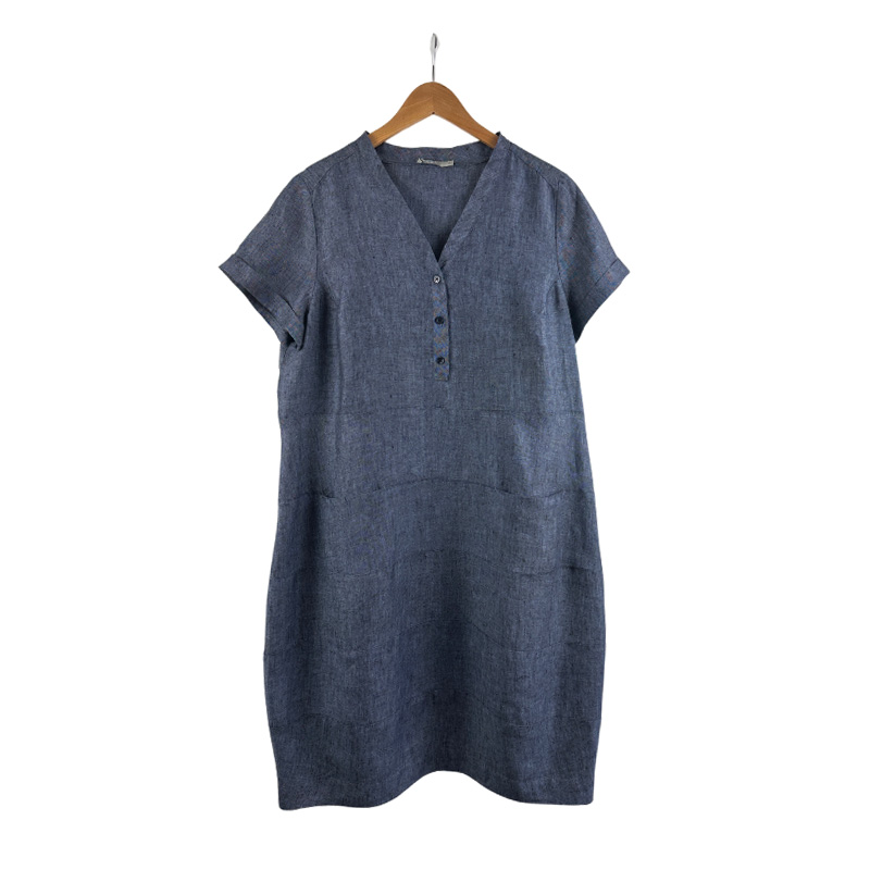 chinese dress ladies A-Line Linen Dress Chiloe in Natural Melange main image 0
