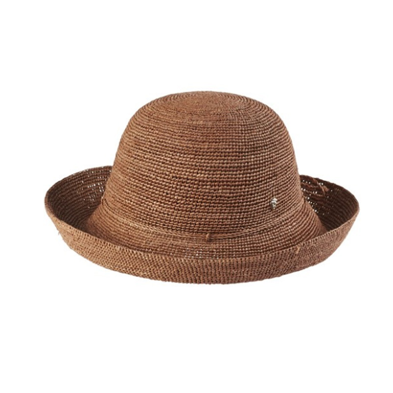 Crochet Raffia Hat Dark Maple
