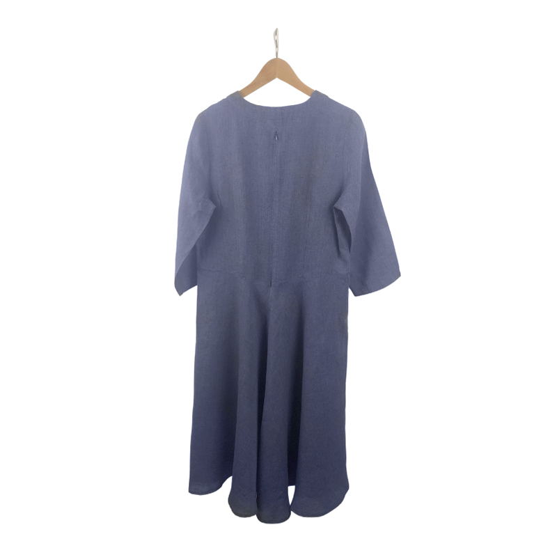 gr nature linen dress GR Nature Green Airina Linen V Neck Dress