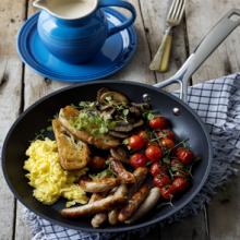 <p>Toughened Non-Stick is a sleek range of versatile pans perfect for everyday use. It has a tough, PFOA-free non-stick surface inside and out, and a special hardened body to create a durable and long-lasting pan that can be used on any heat source.&nbsp; The easy release non-stick interior and exterior surfaces are easy to clean, and are tough enough to withstand use of metal utensils.&nbsp; Professional-style cast handles are attached with stainless steel rivets for a superior, secure fixing.</p>
<strong><span style="color: #ff0000;">Experience the outstanding performance of Le Creuset Toughened Non-Stick and if you are not completely delighted, within 90 days of purchase, Le Creuset will refund your money.*</span></strong><br /><strong><span style="color: #ff0000;">*Terms and conditions apply.</span></strong>
